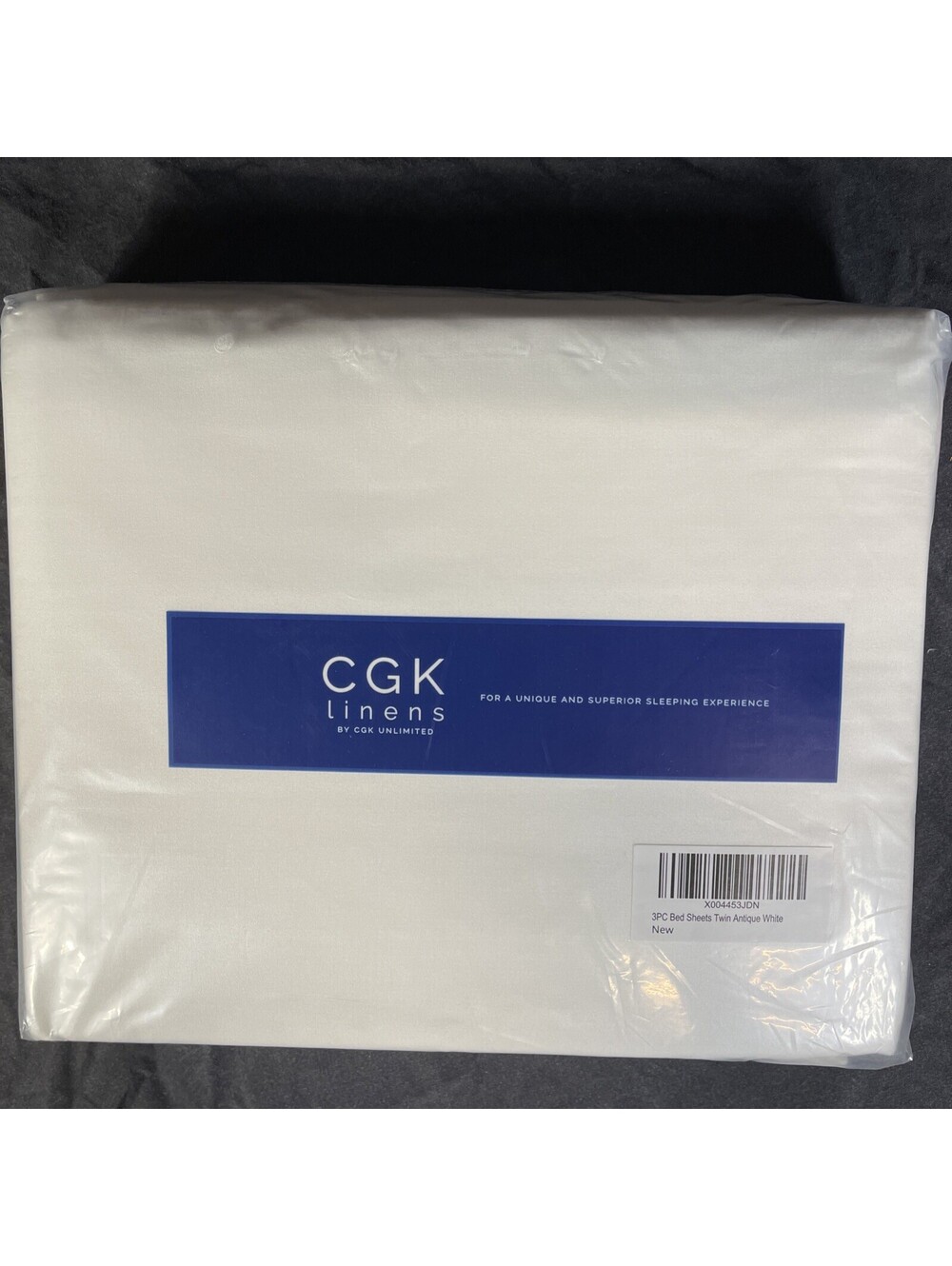 CGK Linens Twin Microfiber 3-Piece Sheet Set Antique White-New